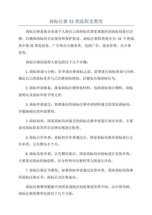 商标注册35类流程及费用