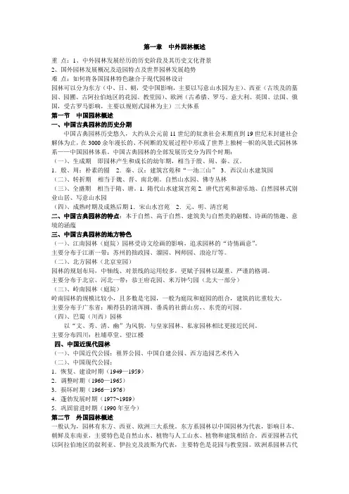 《园林规划设计》课件及名词解释,真题,试题