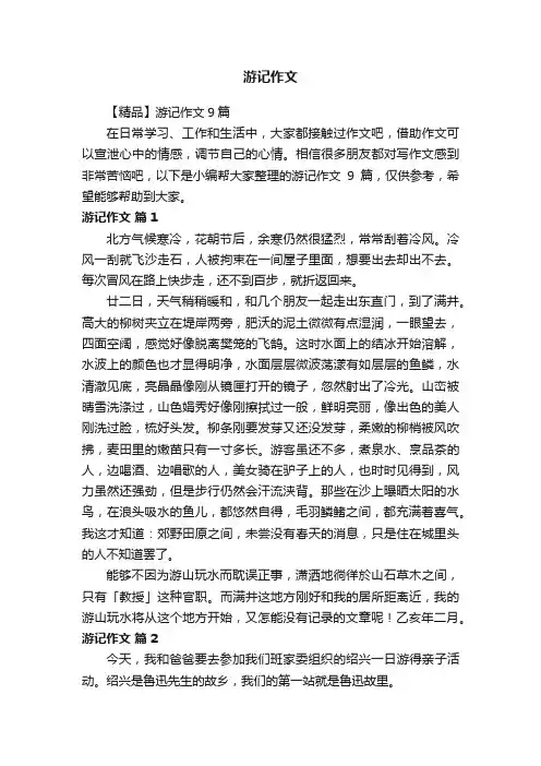 【精品】游记作文9篇