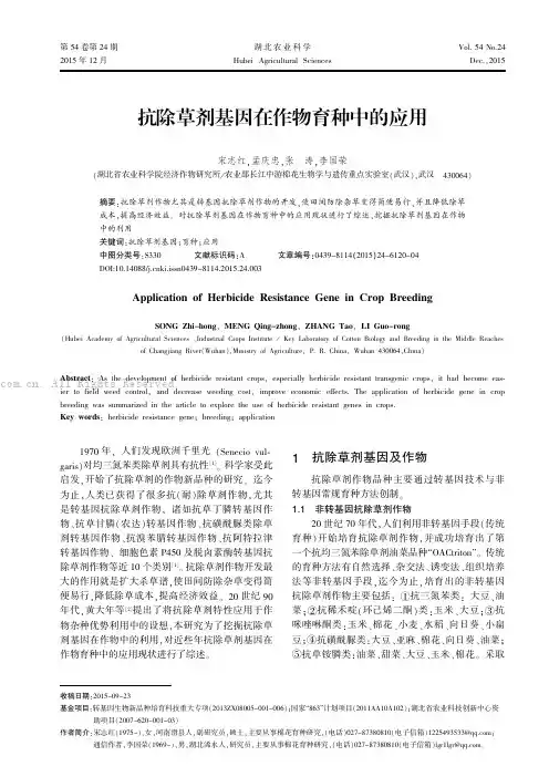 抗除草剂基因在作物育种中的应用