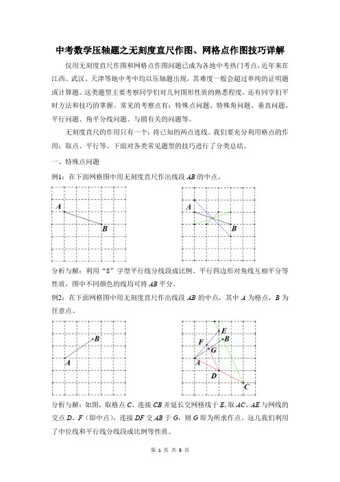 中考数学压轴题之无刻度直尺作图技巧分类详解