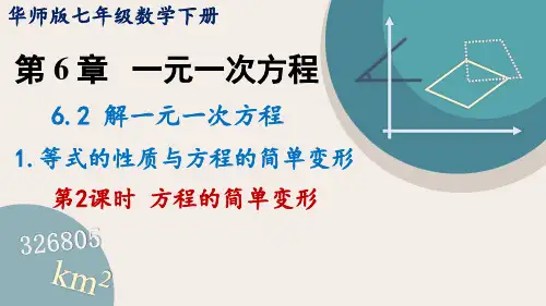 华师大版七年级数学下册课件 6-2-1 第2课时 方程的简单变形
