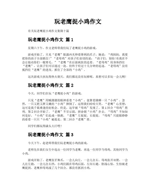 玩老鹰捉小鸡作文