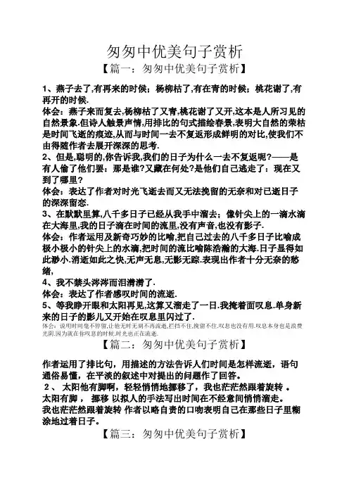 匆匆中优美句子赏析