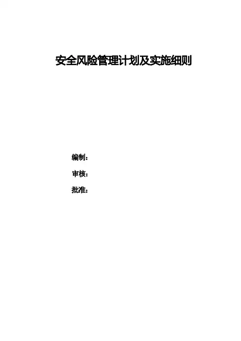 安全风险管理计划及实施细则