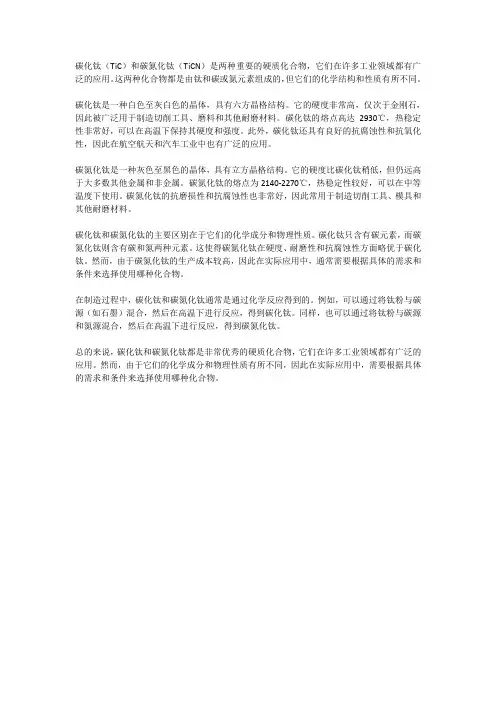碳化钛和碳氮化钛