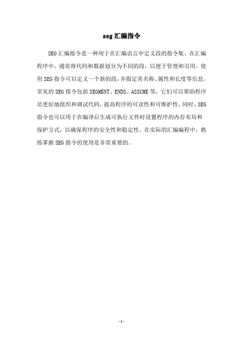 seg汇编指令