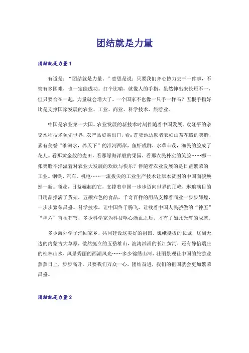 团结就是力量