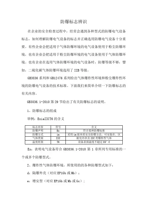 防爆标志辨识