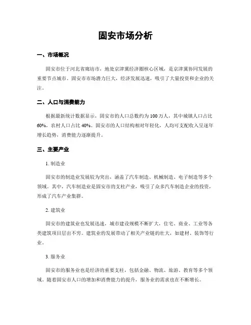 固安市场分析