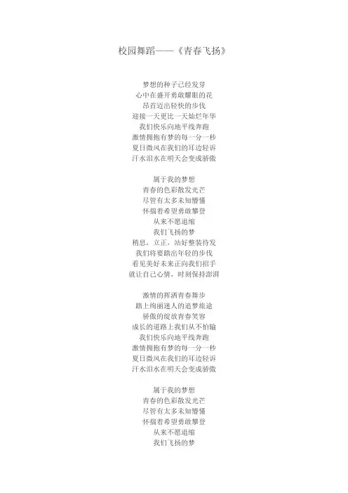 青春飞扬歌词