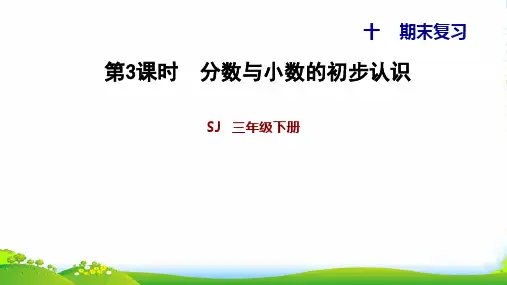 苏教版三年级下册数学教辅习题课件 10.3分数与小数的初步认识 (共13张PPT)