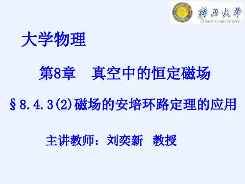 大学物理学8.5 磁场的安培环路定理的应用(二)