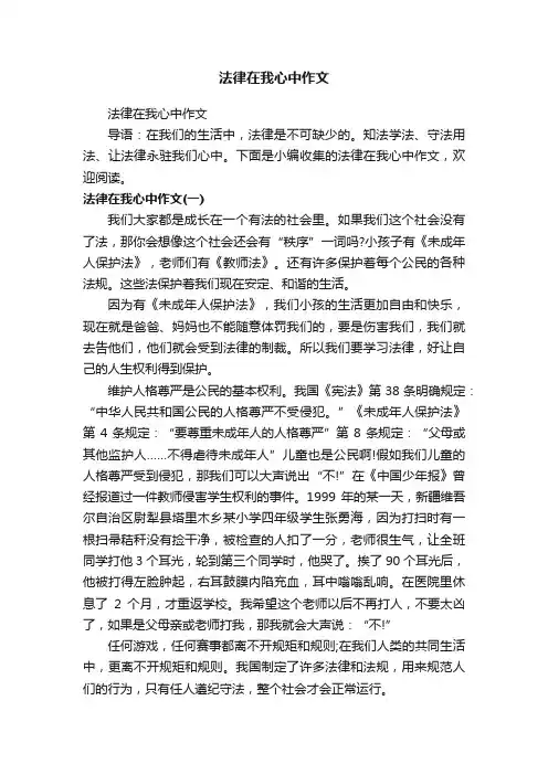 法律在我心中作文