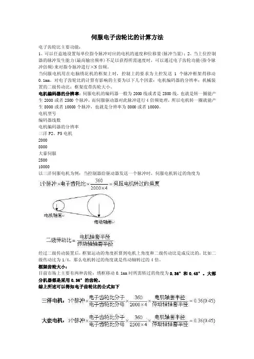 伺服电子齿轮比的计算方法