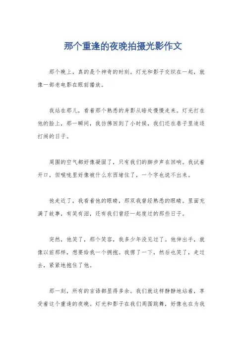 那个重逢的夜晚拍摄光影作文
