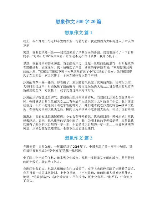 想象作文500字20篇