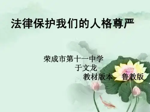 法律维护我们的人格尊严说课