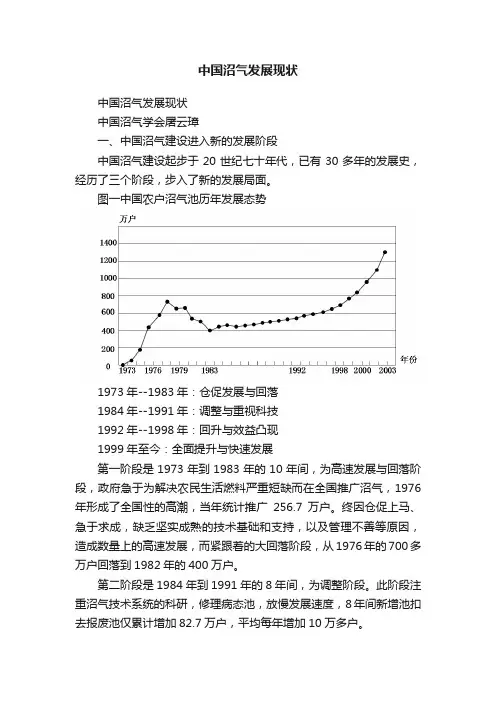 中国沼气发展现状