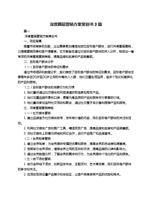 深度圈层营销方案策划书3篇