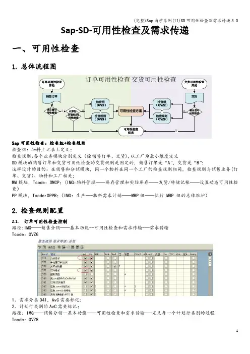 (完整)Sap自学系列(11)SD可用性检查及需求传递3.0