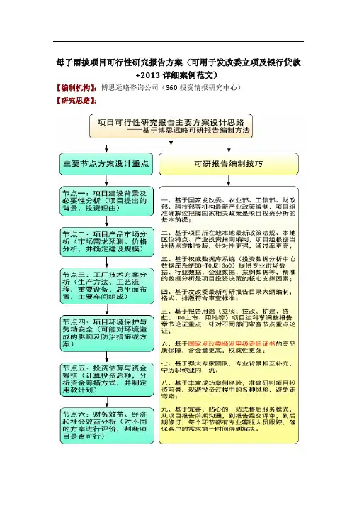 母子雨披项目可行性研究报告方案(可用于发改委立项及银行贷款+2013详细案例范文)