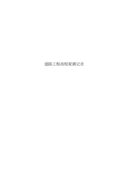道路工程高程复测记录