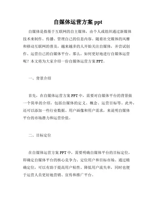自媒体运营方案ppt