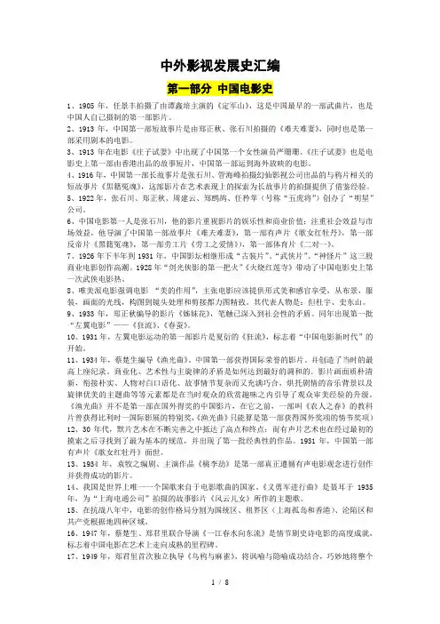 中外影视发展史复习题库
