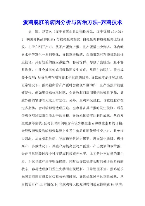 蛋鸡脱肛的病因分析与防治方法 - 养鸡技术
