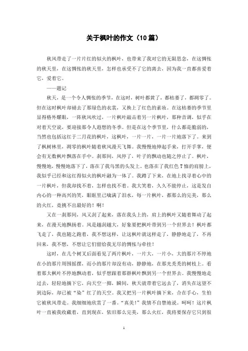关于枫叶的作文(10篇)