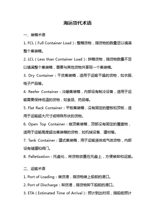 海运货代术语