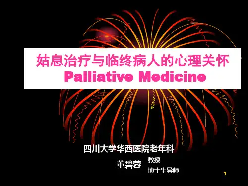 姑息治疗与临终病人的心理关怀