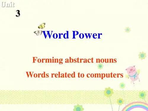 【优质课件】牛津译林版高中英语必修四Unit 3Tomorrow’s worldWord Power优秀课件.ppt