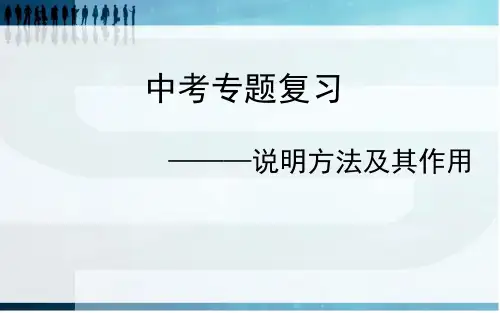 人教版(部编)初中语文《中考专题复习说明方法及其作用》优秀课件(18张)(共18张PPT)可编辑全文
