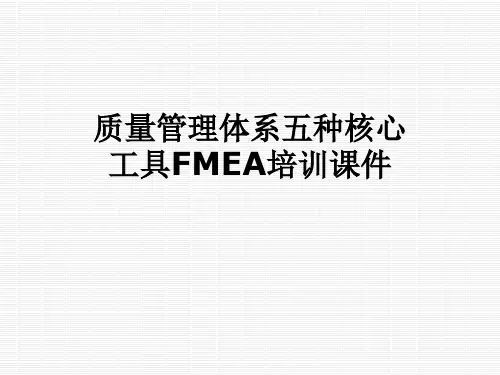 质量管理体系五种核心工具FMEA培训课件