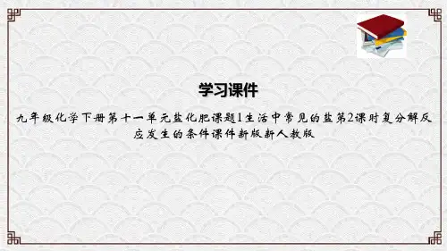 九年级化学下册第十一单元盐化肥课题1生活中常见的盐第2课时复分解反应发生的条件课件新版新人教版