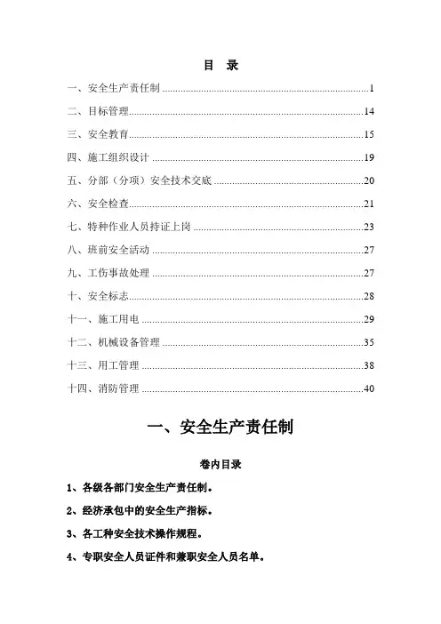 项目安全管理台账(精)