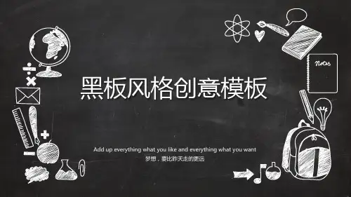 创意黑板粉笔字效果PPT模板2