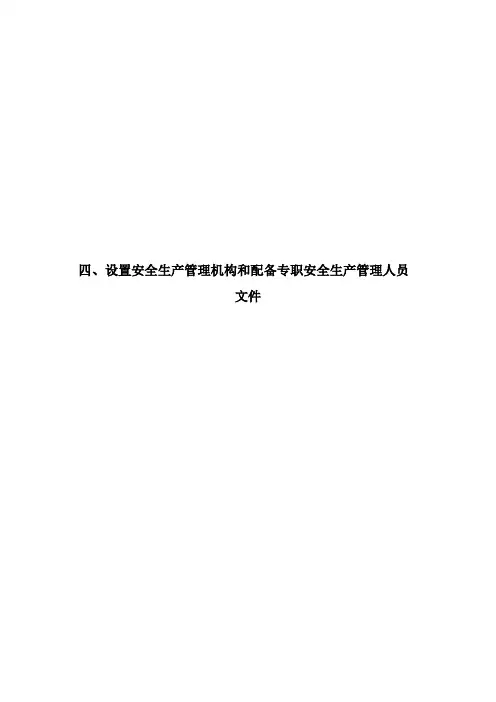 设置安全生产管理机构和配备专职安全生产管理人员文件