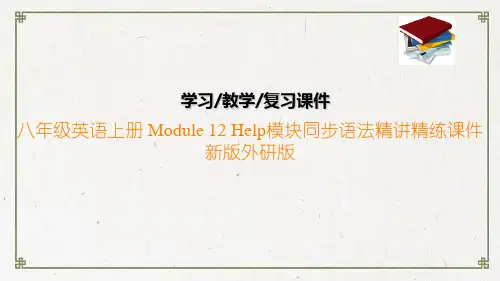 八年级英语上册 Module 12 Help模块同步语法精讲精练课件 新版外研版