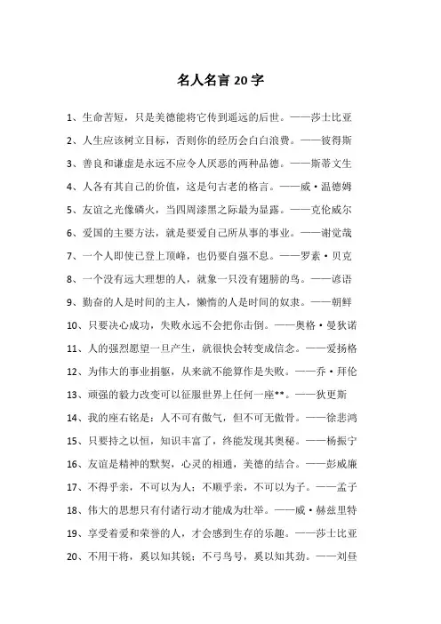 名人名言20字