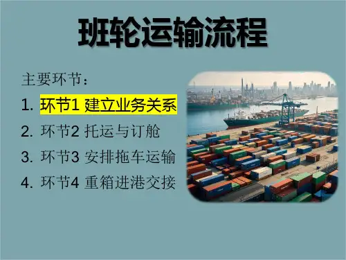 班轮运输： 建立业务关系(委托代理)