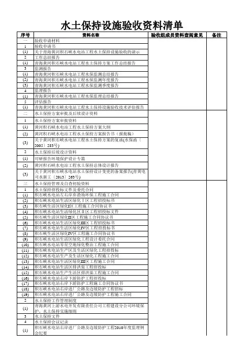 黄委水土保持验收资料清单-积石峡案例