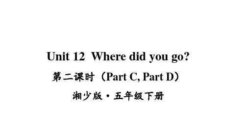 湘少版英语五年级下册Unit 12 Where did you go Part C,Part D课件