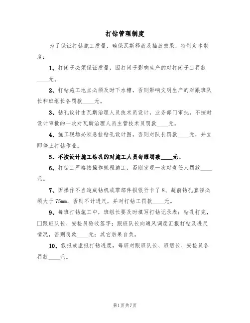 打钻管理制度（5篇）