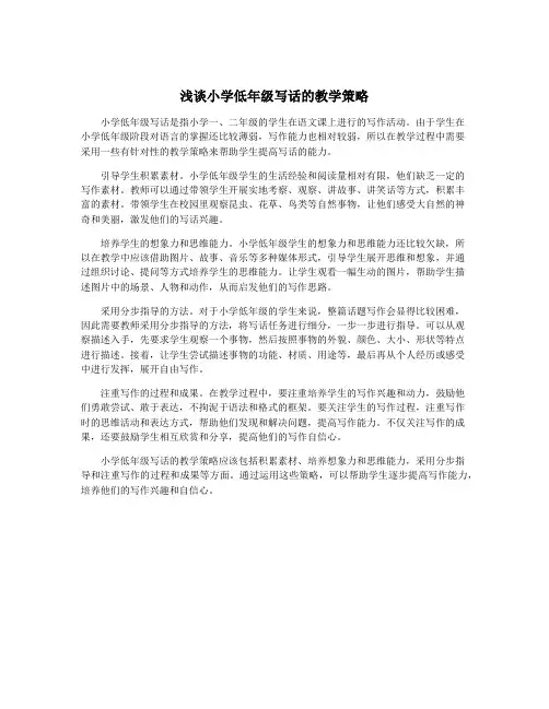 浅谈小学低年级写话的教学策略