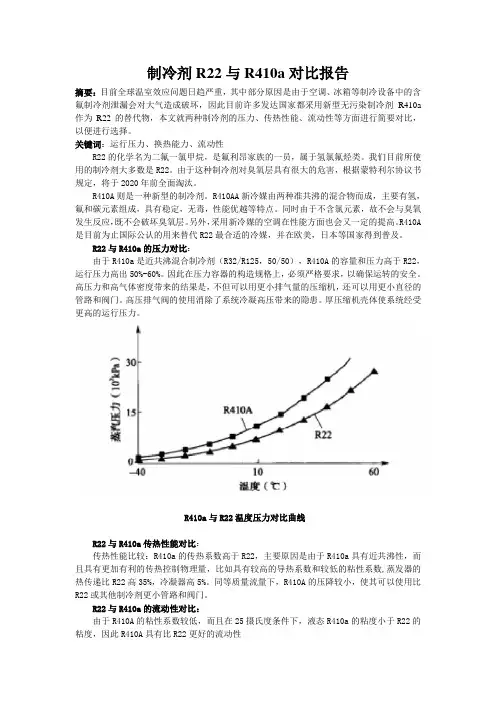 R22与R410a对比报告