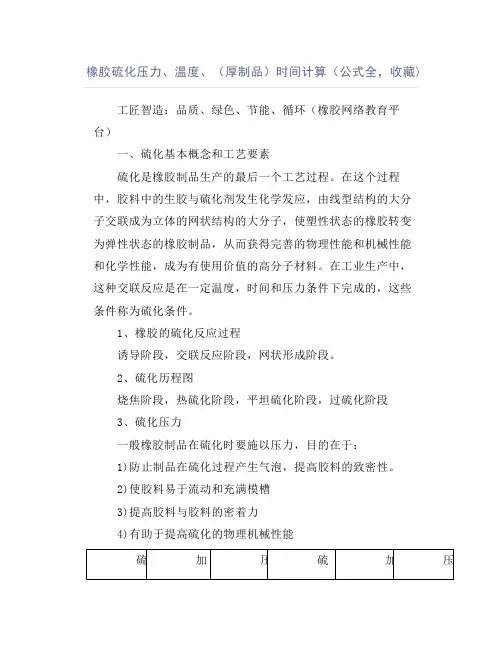 橡胶硫化压力、温度、(厚制品)时间计算(公式全,收藏)