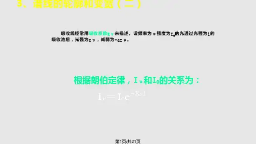 谱线的轮廓和变宽PPT课件